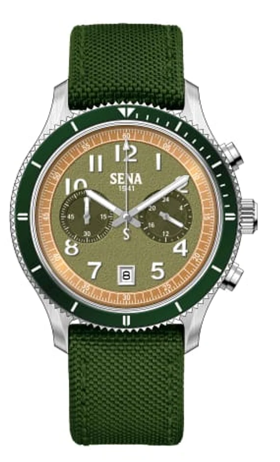 SENA Warisan 2-Eyes Chronograph Gents, Green